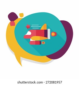 Spaceship flat icon with long shadow,eps10