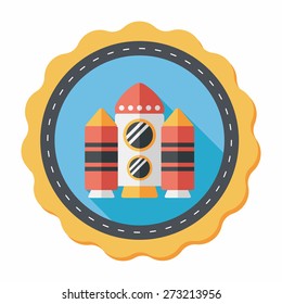 Spaceship flat icon with long shadow,eps10