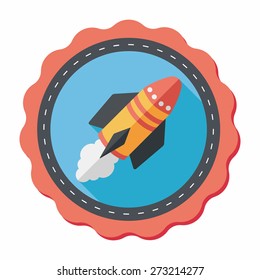 Spaceship flat icon with long shadow,eps10