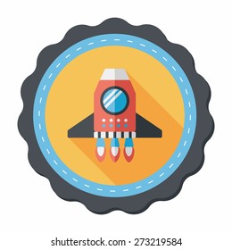 Spaceship flat icon with long shadow,eps10