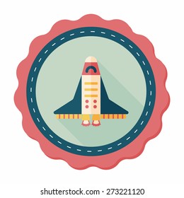 Spaceship flat icon with long shadow,eps10