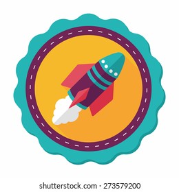 Spaceship flat icon with long shadow,eps10