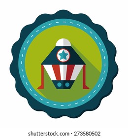 Spaceship flat icon with long shadow,eps10