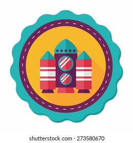 Spaceship flat icon with long shadow,eps10