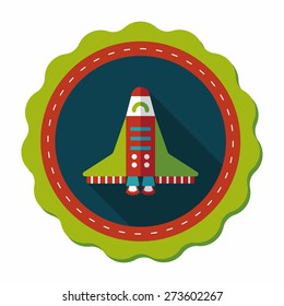 Spaceship flat icon with long shadow,eps10