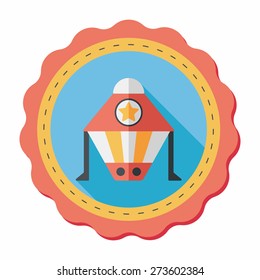 Spaceship flat icon with long shadow,eps10