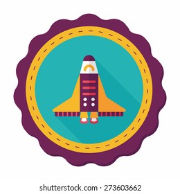 Spaceship flat icon with long shadow,eps10