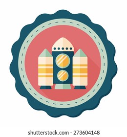 Spaceship flat icon with long shadow,eps10