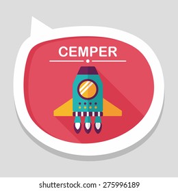Spaceship flat icon with long shadow,eps10