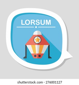 Spaceship flat icon with long shadow,eps10