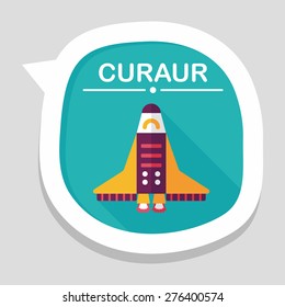 Spaceship flat icon with long shadow,eps10