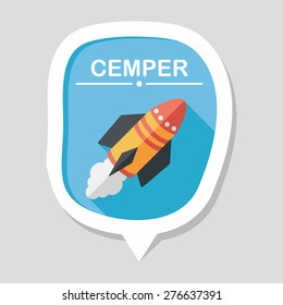 Spaceship flat icon with long shadow,eps10