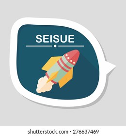 Spaceship flat icon with long shadow,eps10