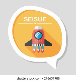 Spaceship flat icon with long shadow,eps10