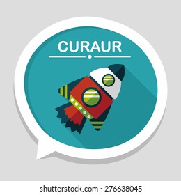 Spaceship flat icon with long shadow,eps10