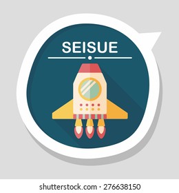 Spaceship flat icon with long shadow,eps10