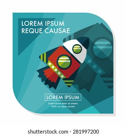 Spaceship flat icon with long shadow,eps10