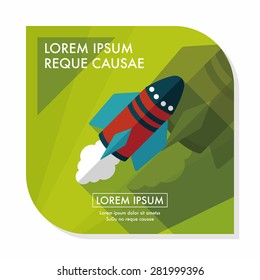 Spaceship flat icon with long shadow,eps10