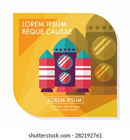 Spaceship flat icon with long shadow,eps10