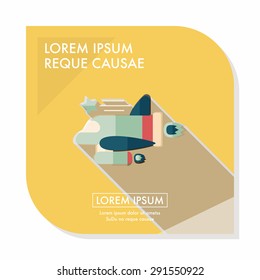 Spaceship flat icon with long shadow,eps10