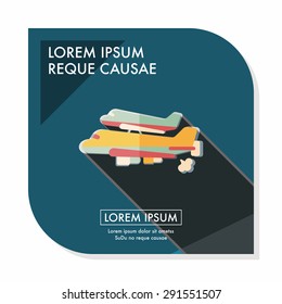 Spaceship flat icon with long shadow,eps10