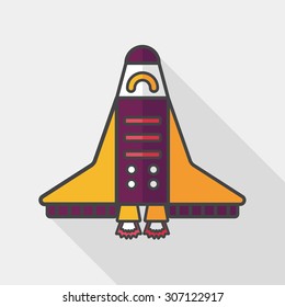 Spaceship flat icon with long shadow,eps10