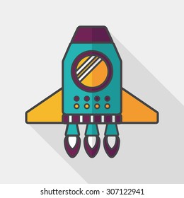 Spaceship flat icon with long shadow,eps10