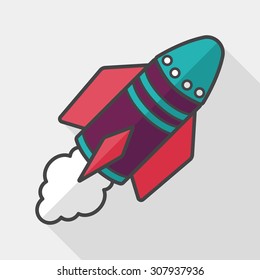 Spaceship flat icon with long shadow,eps10