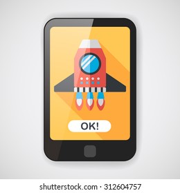 Spaceship flat icon with long shadow,eps10