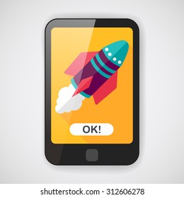 Spaceship flat icon with long shadow,eps10