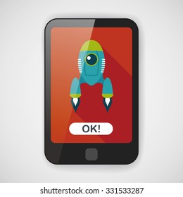 Spaceship flat icon with long shadow,eps10