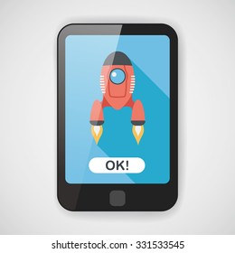 Spaceship flat icon with long shadow,eps10