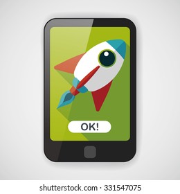 Spaceship flat icon with long shadow,eps10