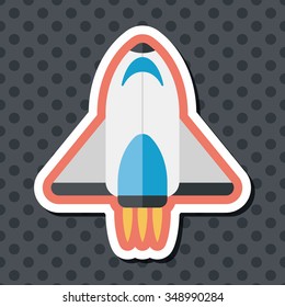 Spaceship flat icon with long shadow,eps10