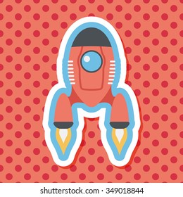 Spaceship flat icon with long shadow,eps10