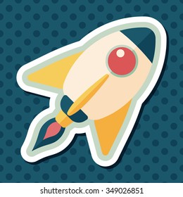 Spaceship flat icon with long shadow,eps10