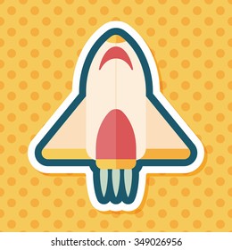 Spaceship flat icon with long shadow,eps10