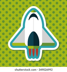 Spaceship flat icon with long shadow,eps10