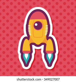 Spaceship flat icon with long shadow,eps10