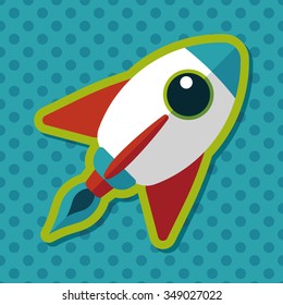 Spaceship flat icon with long shadow,eps10