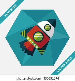 Spaceship flat icon with long shadow,eps10