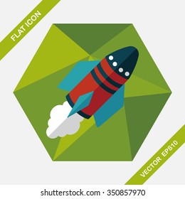 Spaceship flat icon with long shadow,eps10