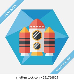 Spaceship flat icon with long shadow,eps10