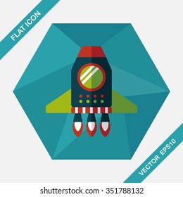 Spaceship flat icon with long shadow,eps10