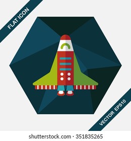 Spaceship flat icon with long shadow,eps10