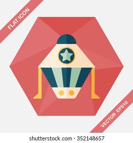 Spaceship flat icon with long shadow,eps10