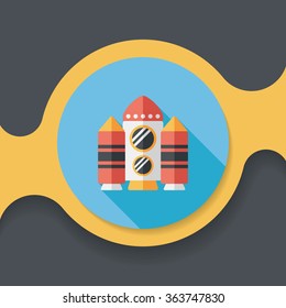 Spaceship flat icon with long shadow,eps10