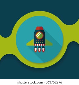 Spaceship flat icon with long shadow,eps10