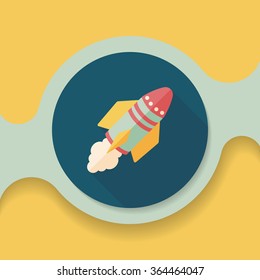 Spaceship flat icon with long shadow,eps10