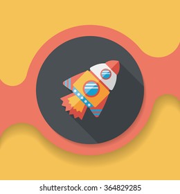 Spaceship flat icon with long shadow,eps10